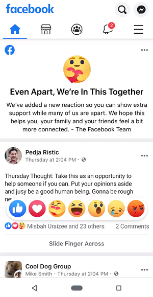 Facebook 'Care' Reaction