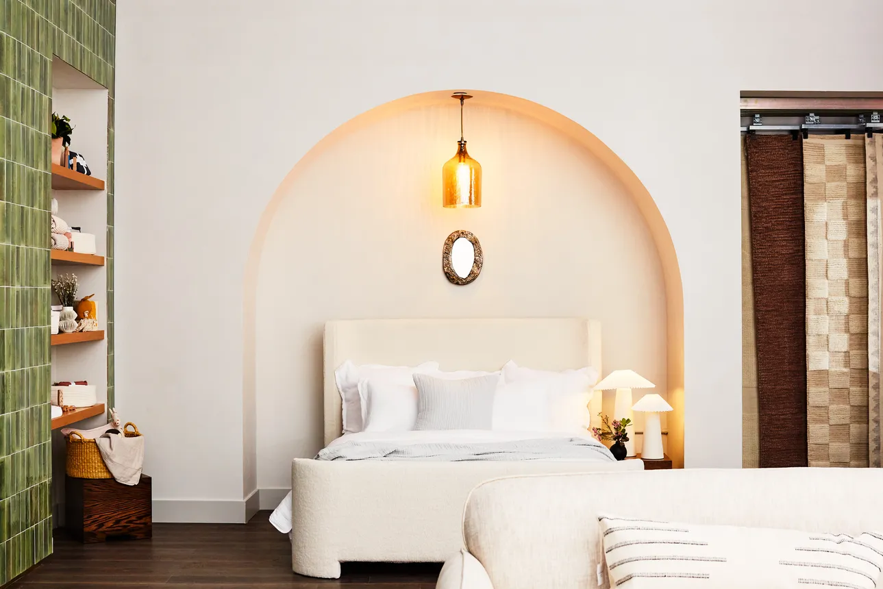 A bed inside of Parachute's Flatiron store in New York City