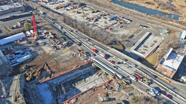 Construction of the launch box at the tunnel portal in New Jersey