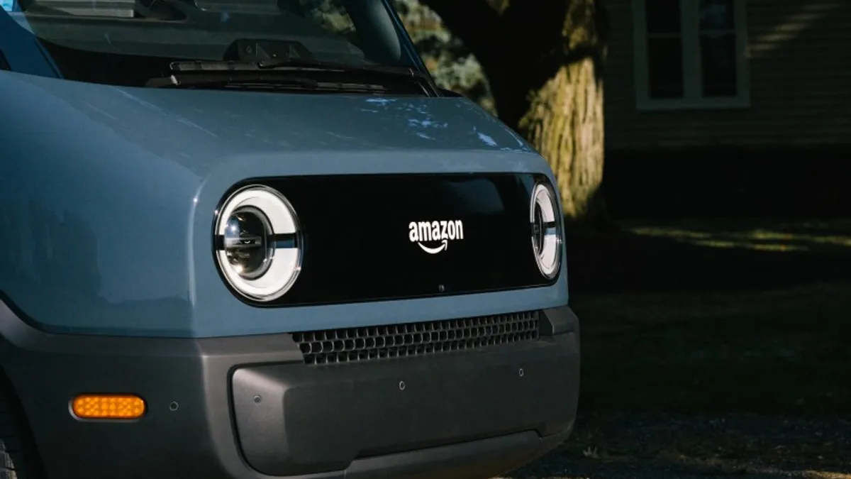 Amazon Rivian EV electric delivery van