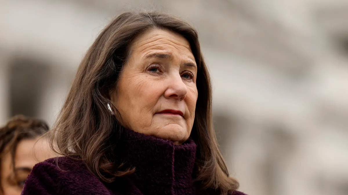 Close up of Diana DeGette standing outside