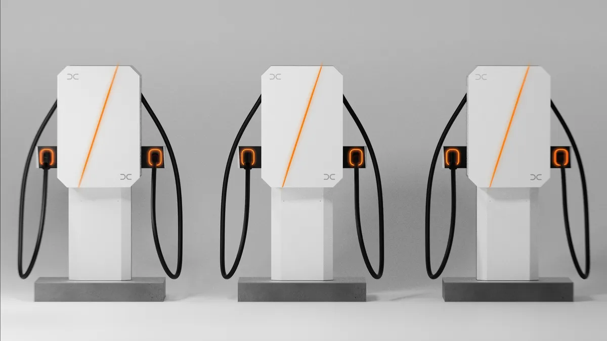 A mockup of DC Grid's EV charging solution.