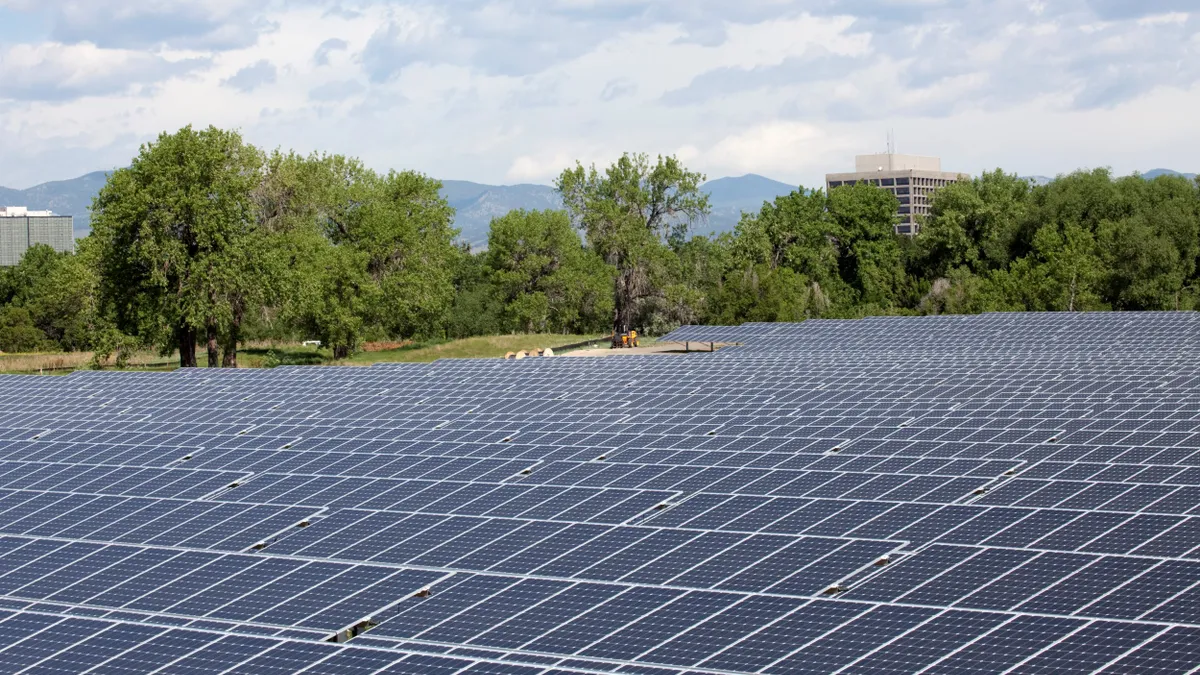 Solar panels on the rooftop of the Denver federal center in Colorado