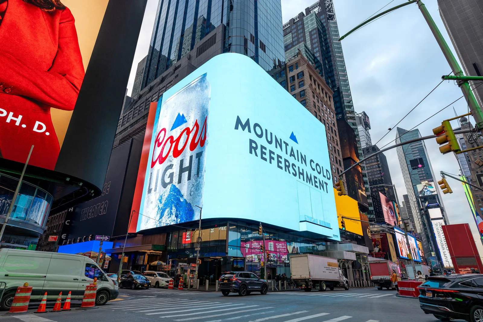 Coors Light&#x27;s misspelled Case of the Mondays ad in Times Square