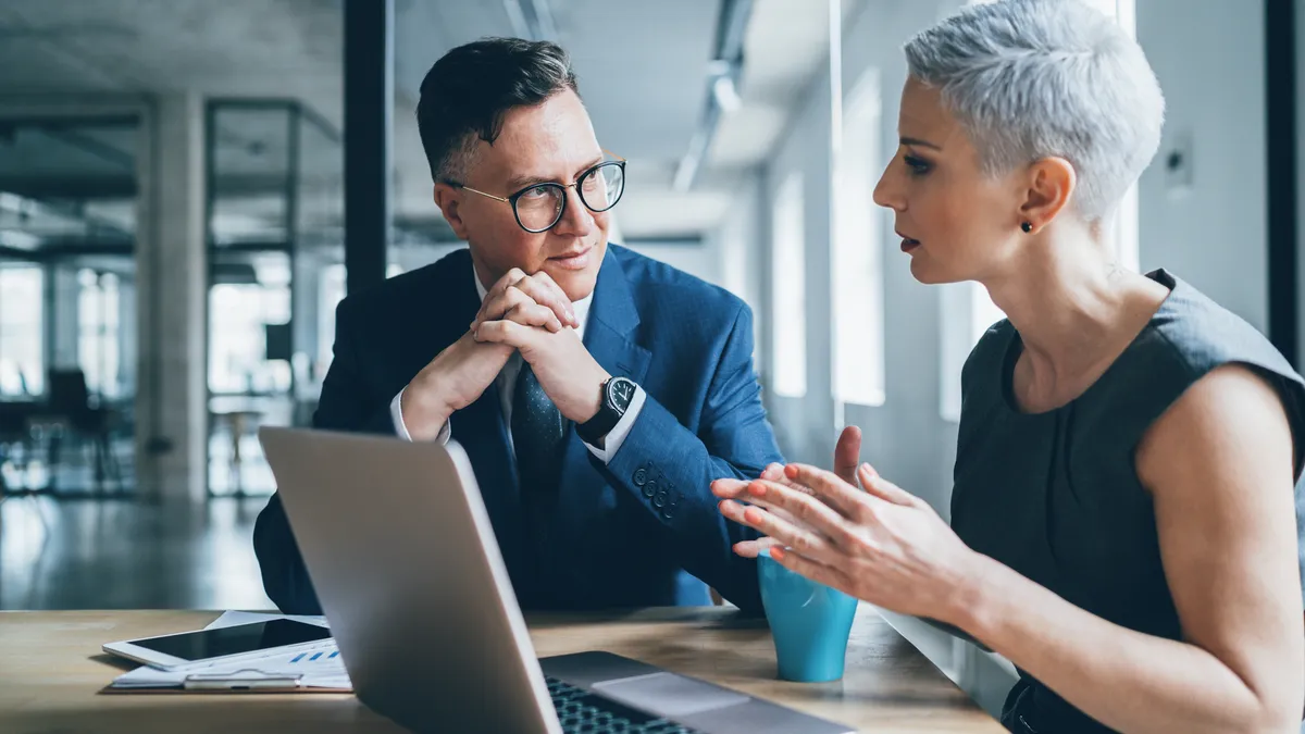 Business coworkers working together at office