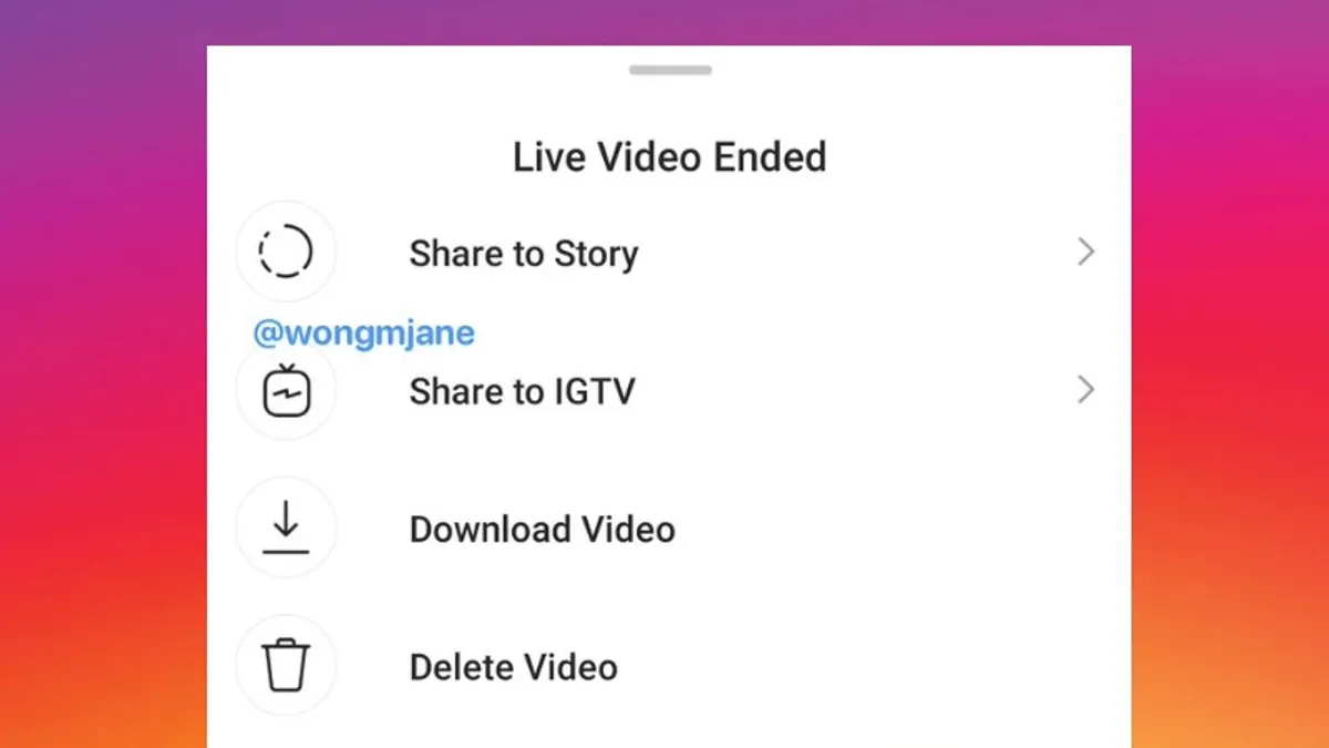 Instagram Live to IGTV
