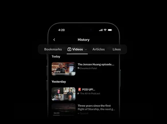 X updates History tab for iOS