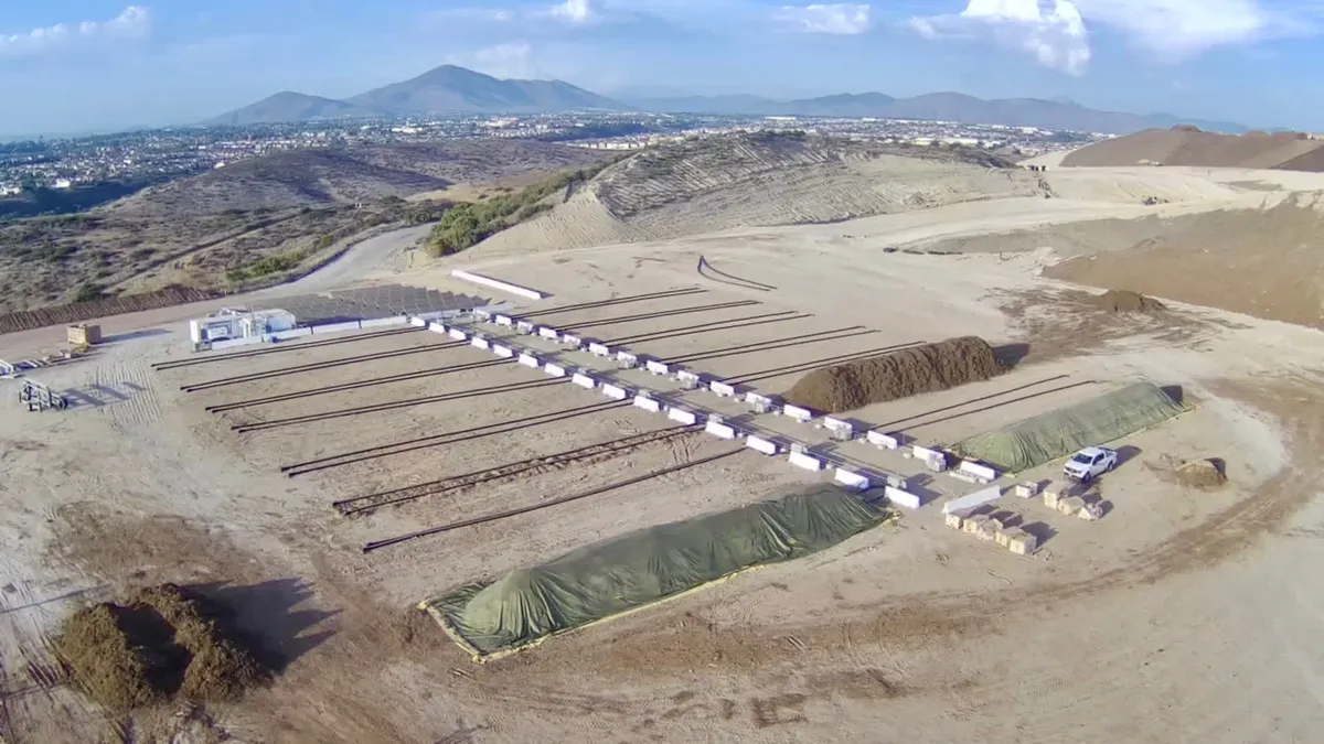 Aerial photo of Republic Services' solar-powered Otay Compost Facility in San Diego County, California