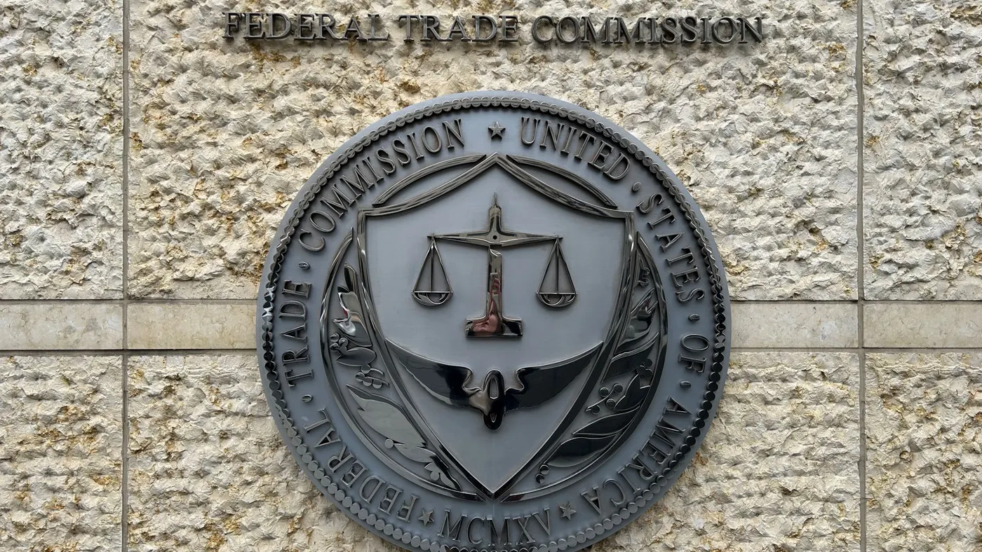 The Federal Trade Commission emblem on the Constitution Center in Washington, D.C.