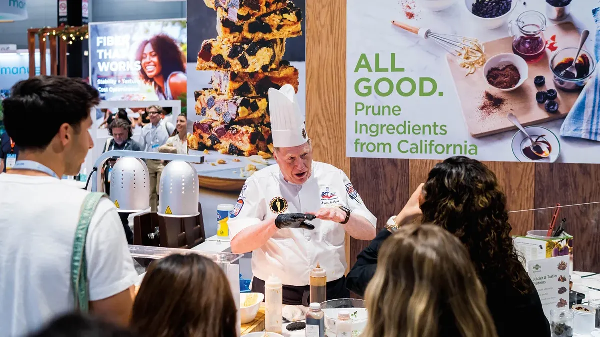 A chef speaks at the IFT FIRST conference in Chicago.