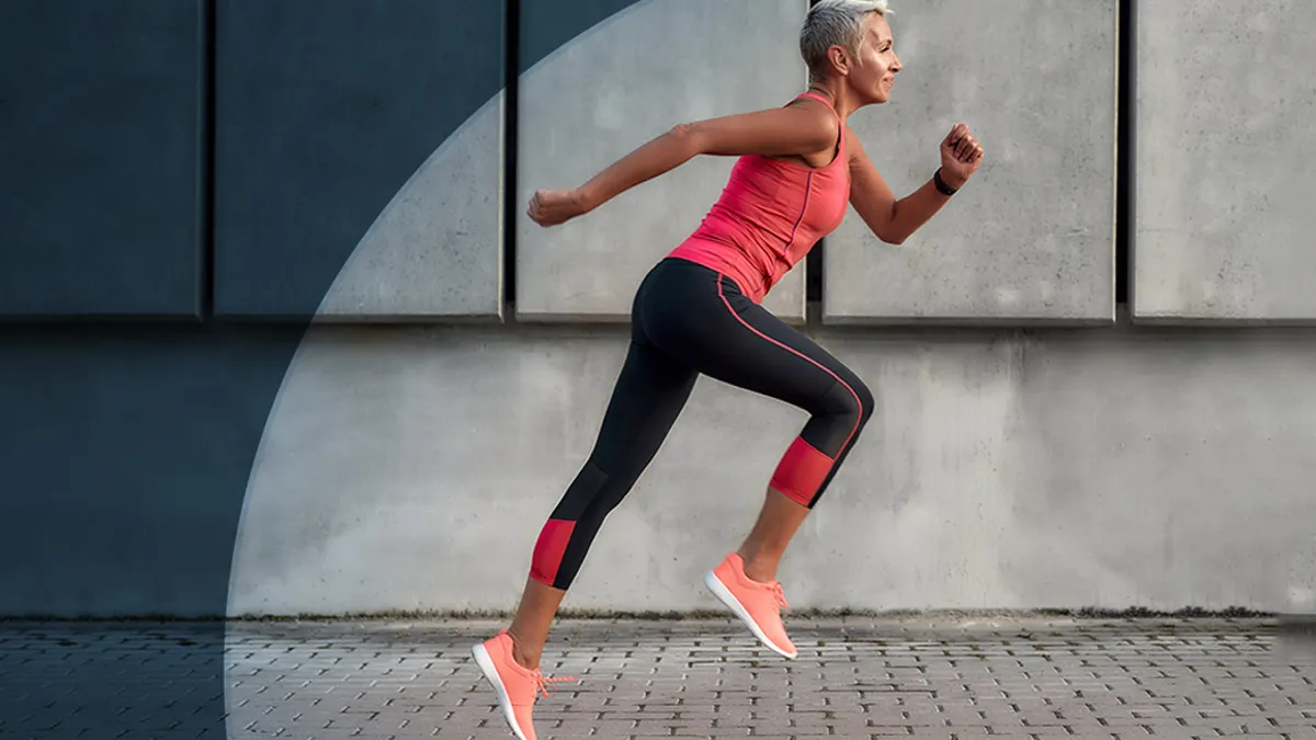 Person in a running stance