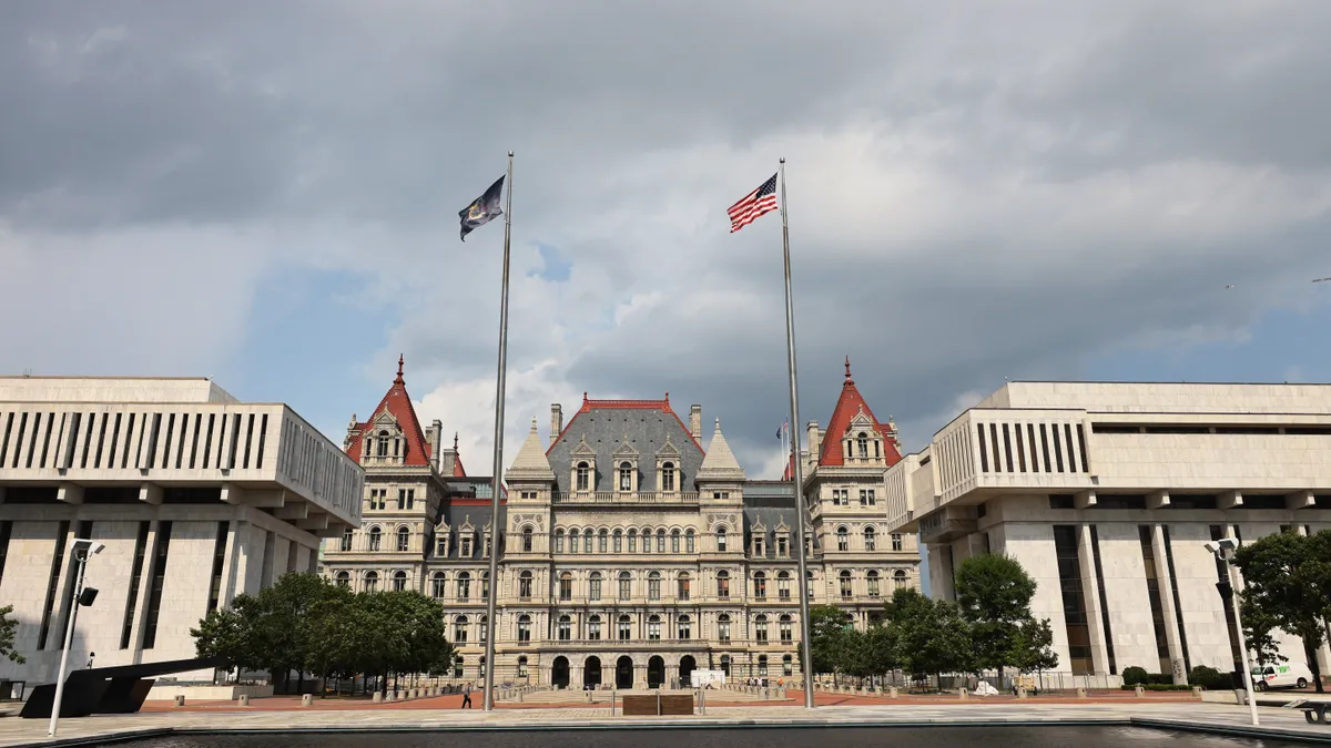 The exterior of the New York State Capitol in August 2021 in Albany, New York.