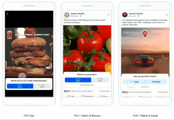 Facebook video poll ads