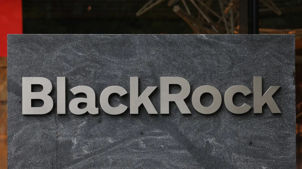 Close-up of BlackRock logo.