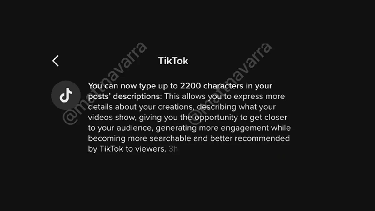 TikTok descriptions
