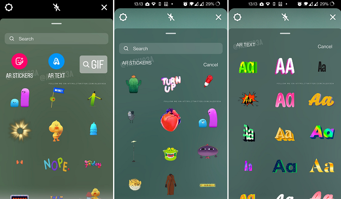 Instagram AR stickers