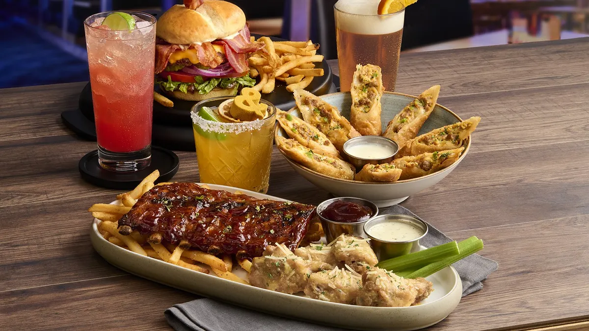 An image of various menu items from Dave & Buster's