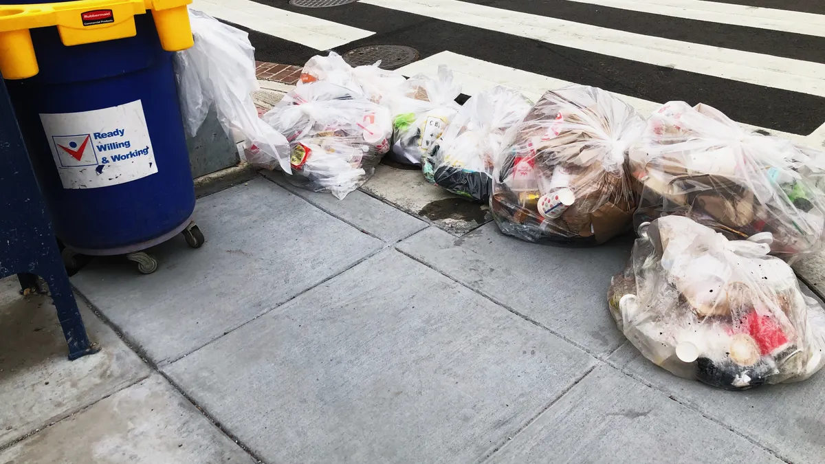 Waste on the streets in Washington, D.C. during the pandemic