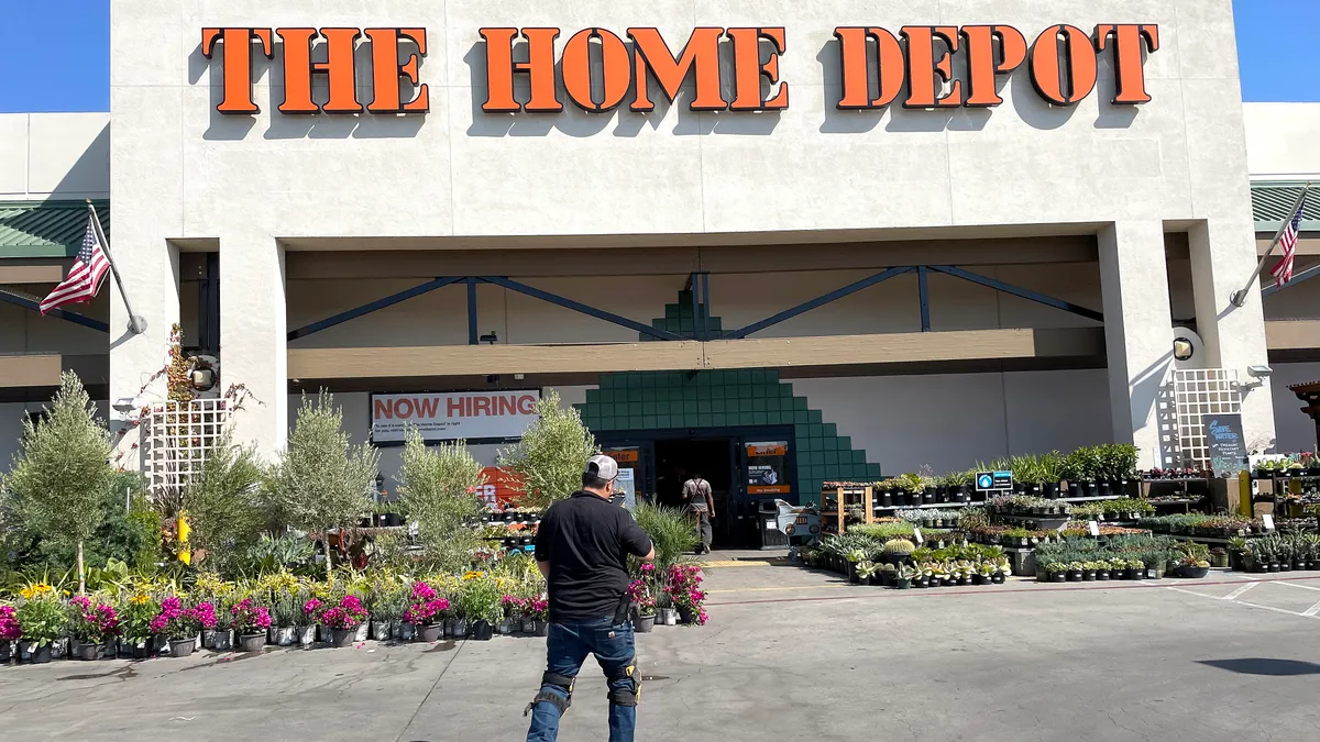 A custome renters a Home Depot store