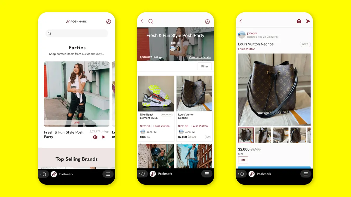 Poshmark and Snap partner on social shopping.