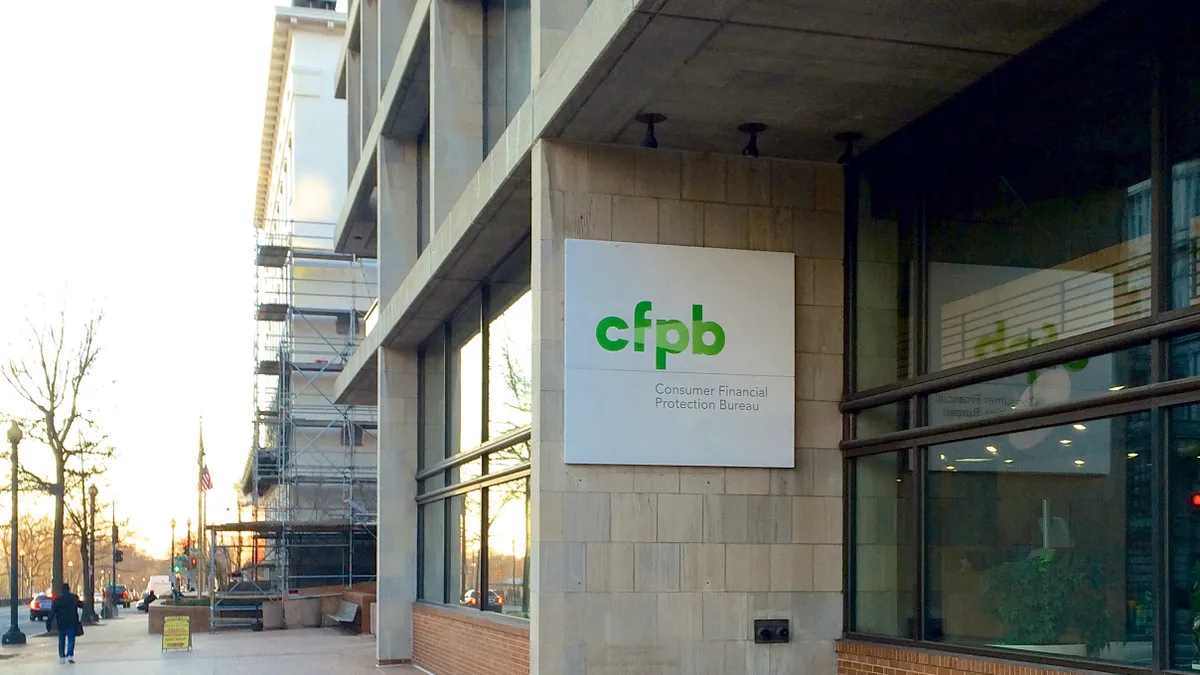 The exterior of the Consumer Financial Protection Bureau building