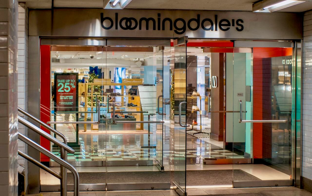 An entrance to store from the subway below.