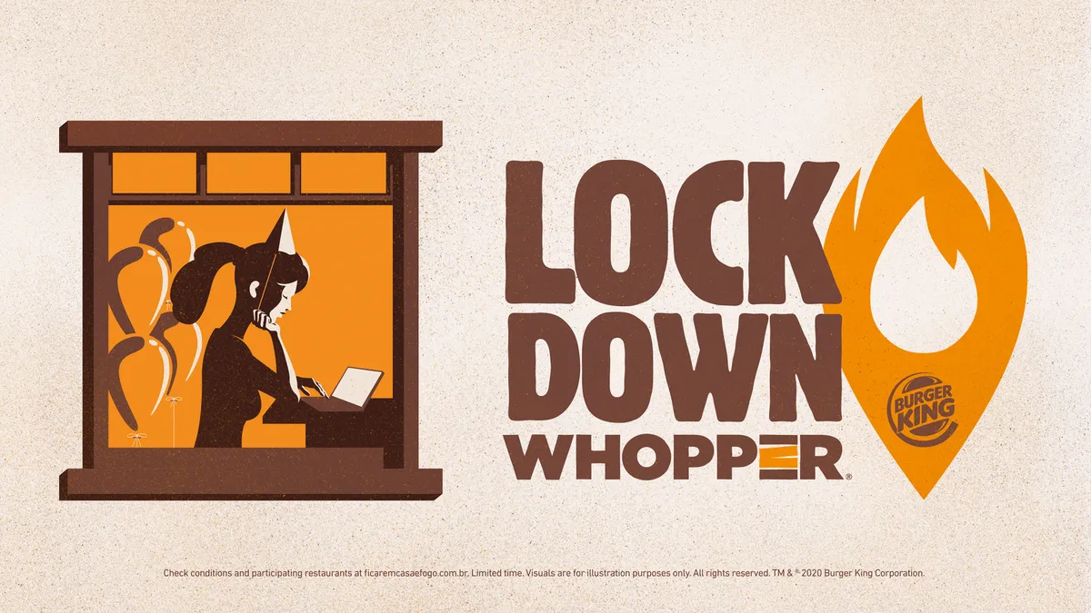 Burger King's Lockdown Whopper campaign imagery retrieved by Mobile Marketer on June 10, 2020