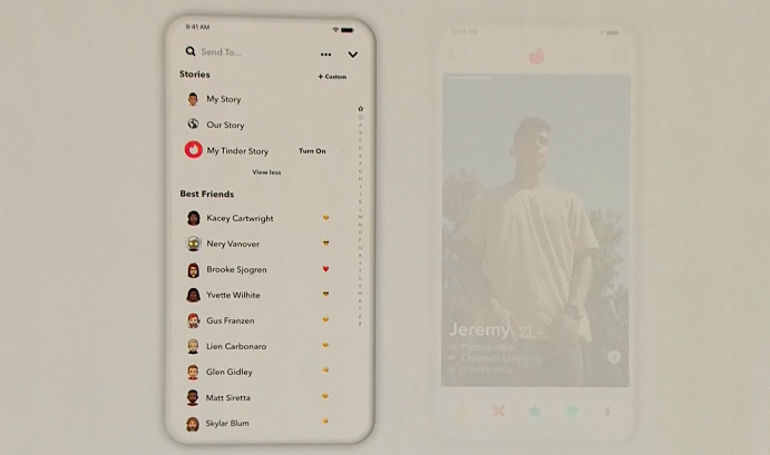 Snapchat Tinder integration