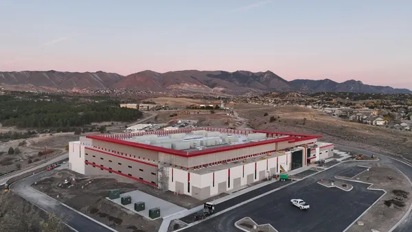 Entegris' Colorado Springs Manufacturing Center of Excellence sits between mountainous terrain in Colorado.