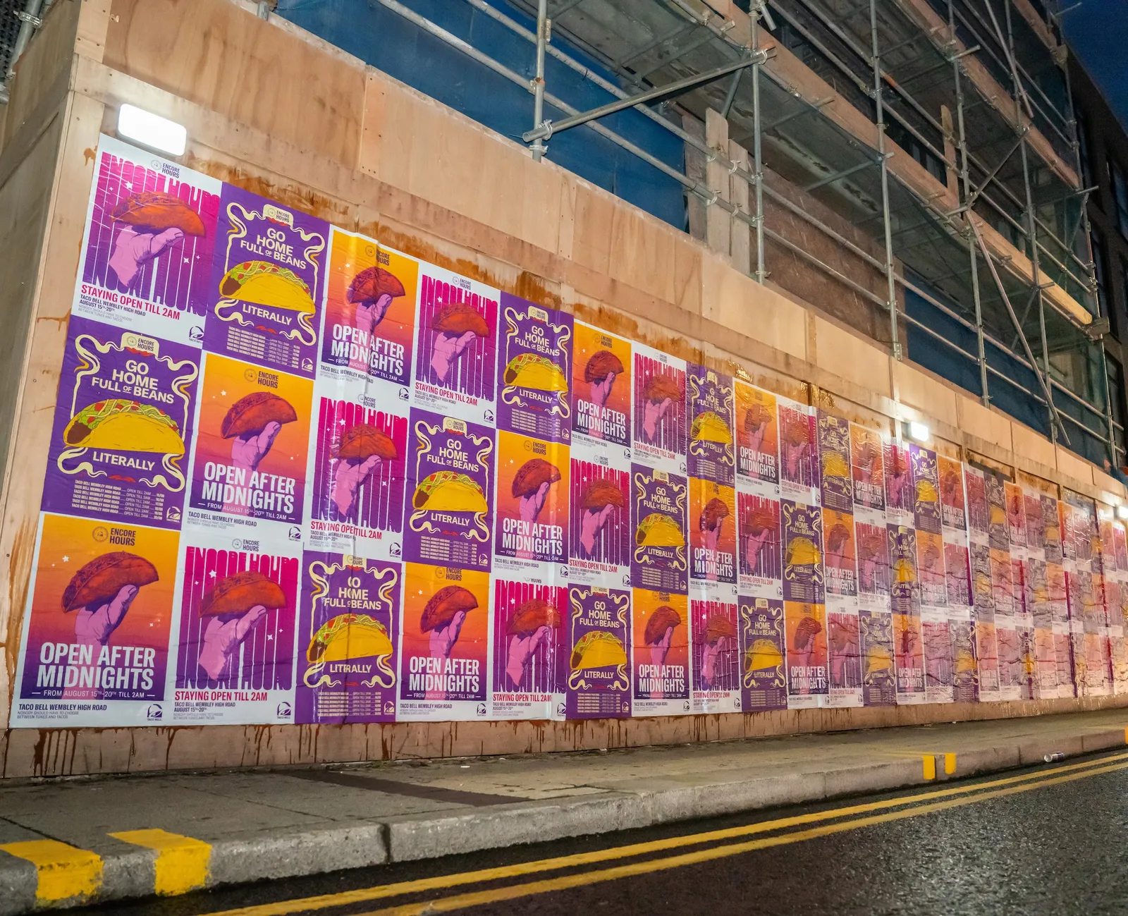 Out-of-home ads for Taco Bell UK&#x27;s Encore Hours promotion