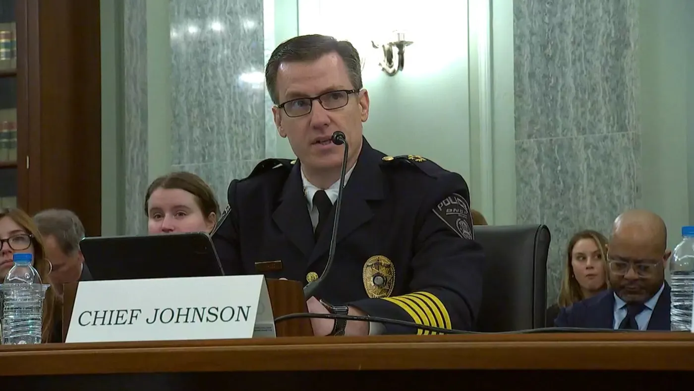 A BNSF executive speaks at a committee hearing in Washington D.C.