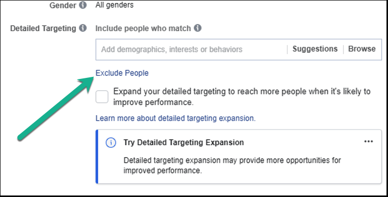 Exclude audiences