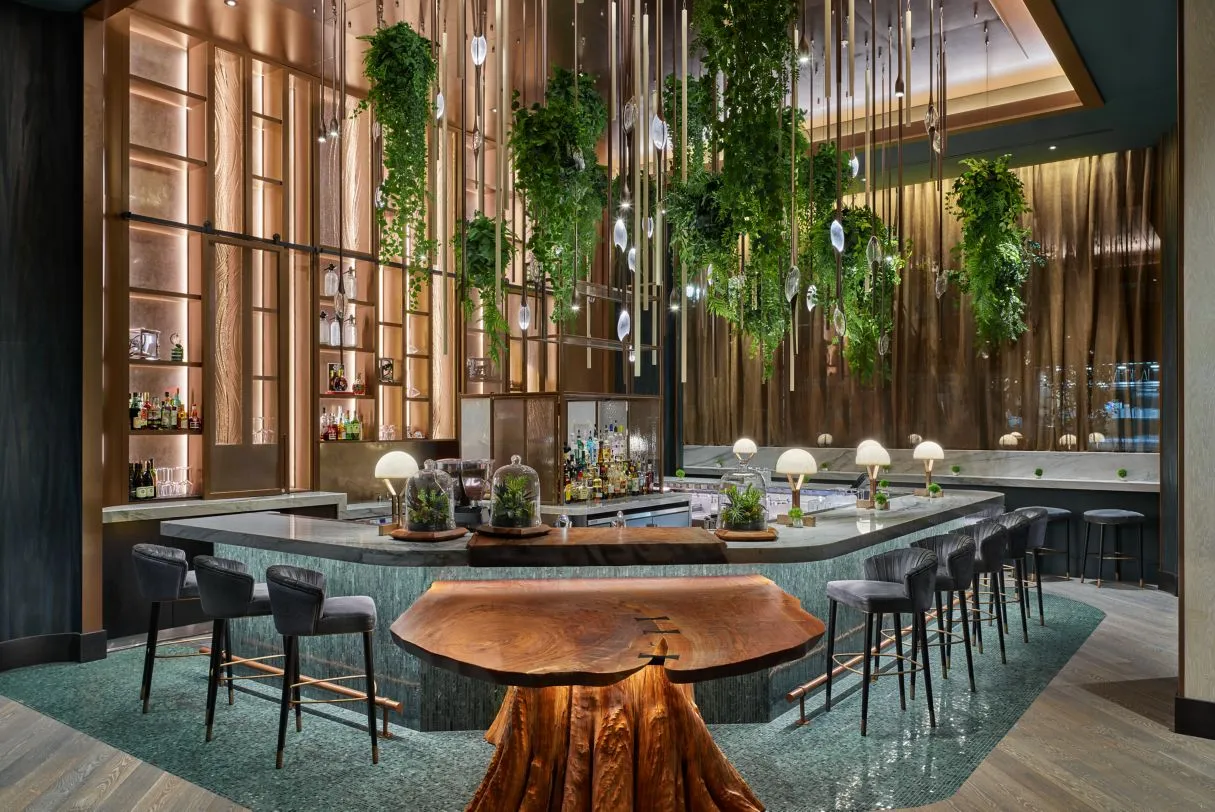 An image of the bar at Marriott's Ritz-Carlton Portland