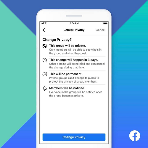 Facebook group settings