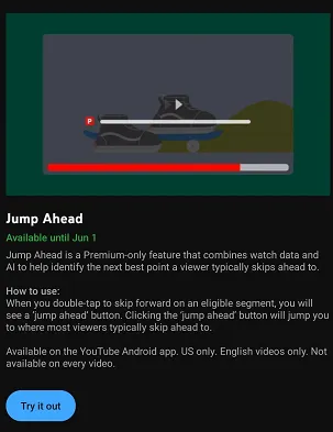 YouTube Jump Ahead
