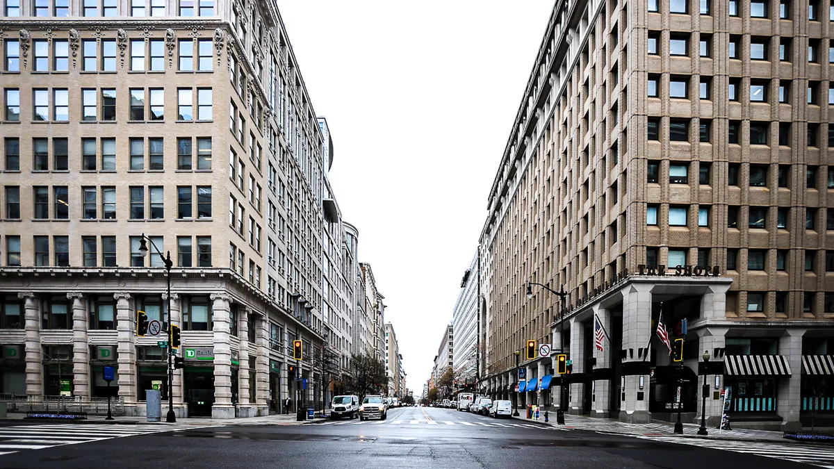 The streets are empty in Washington, DC.