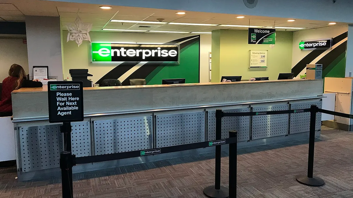 Enterprise rent a car airport counter Portland International Jetport PWM AutoRentals.