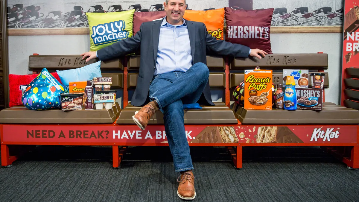 Hershey candy brands, licensing article for Marketing Dive, Ernie Savo