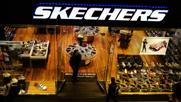 An aerial view of a Skechers store in the mall.