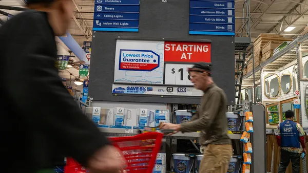 People shop at a Lowe's store in Brooklyn on February 27, 2024 in New York City.