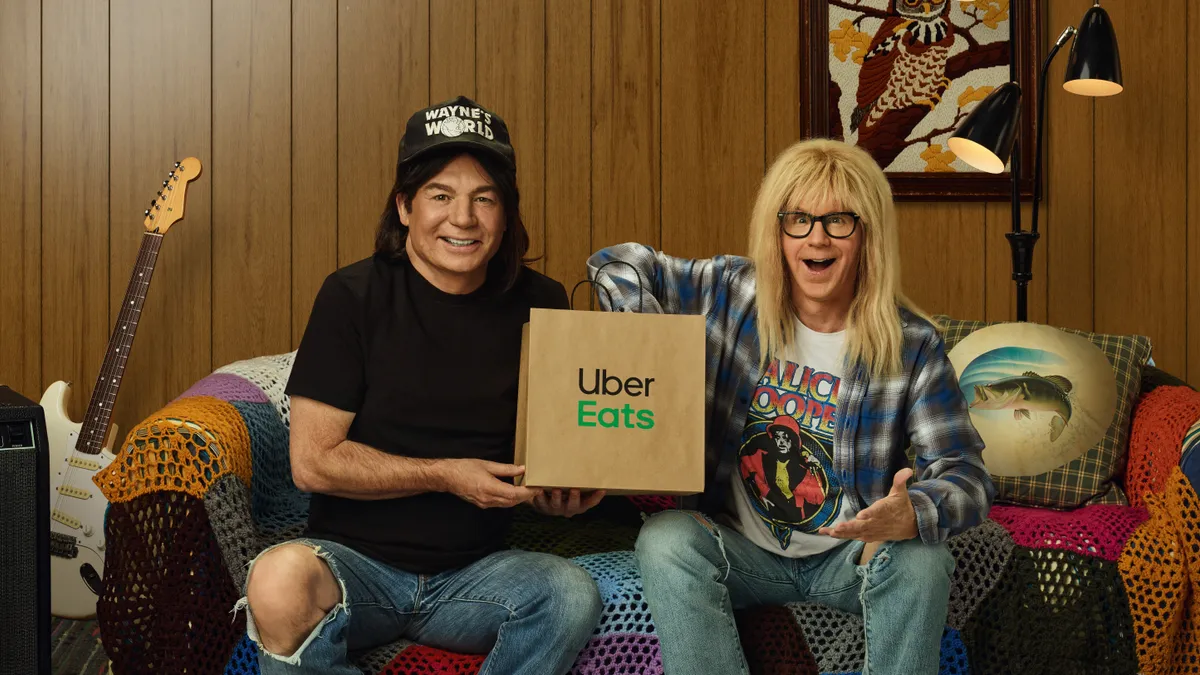 Uber Eats delivers support to restaurants, comedy to Super Bowl in 'Wayne's World' tie-up