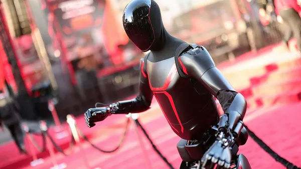 Tesla robot at the World Premiere of Disney's Tron: Ares at the TCL Chinese Theater in Hollywood, California, on Oct. 6, 2025.