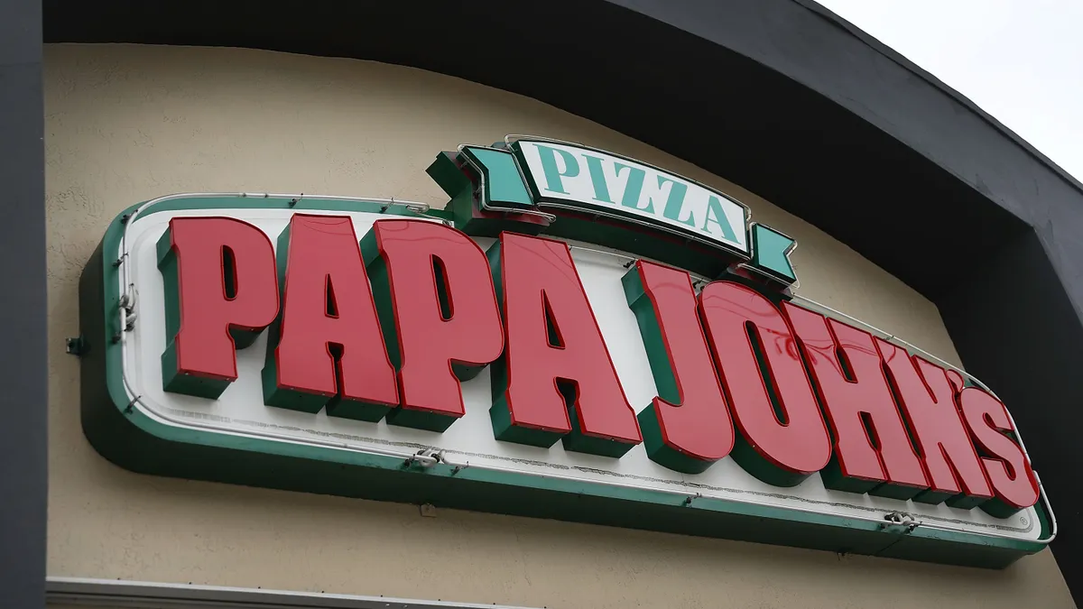 A Papa John's sign.