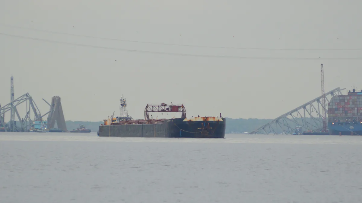 A ship in Baltimore Harbor