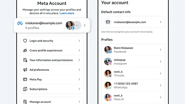 Meta accounts center update