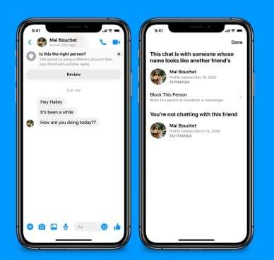Facebook Messenger warning