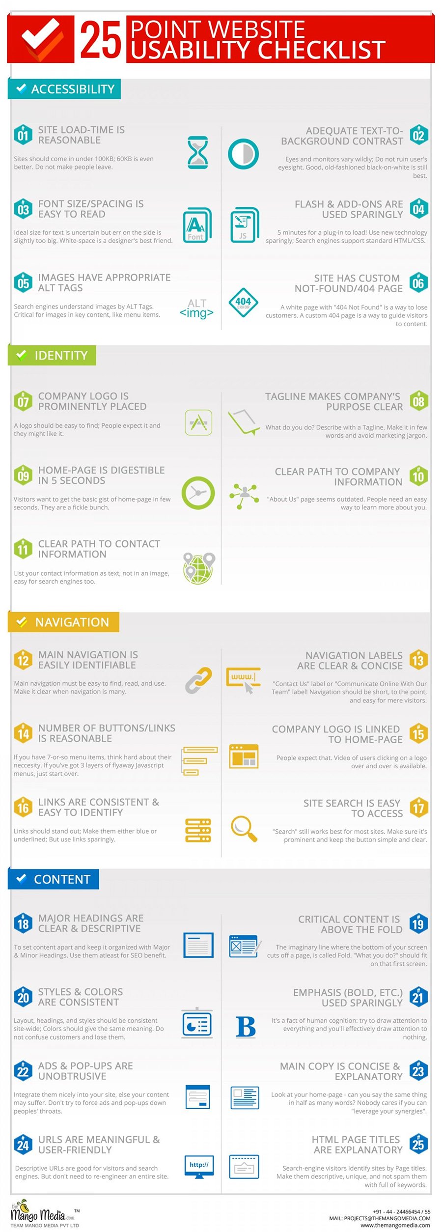 25 ways to improve your website UX infographic