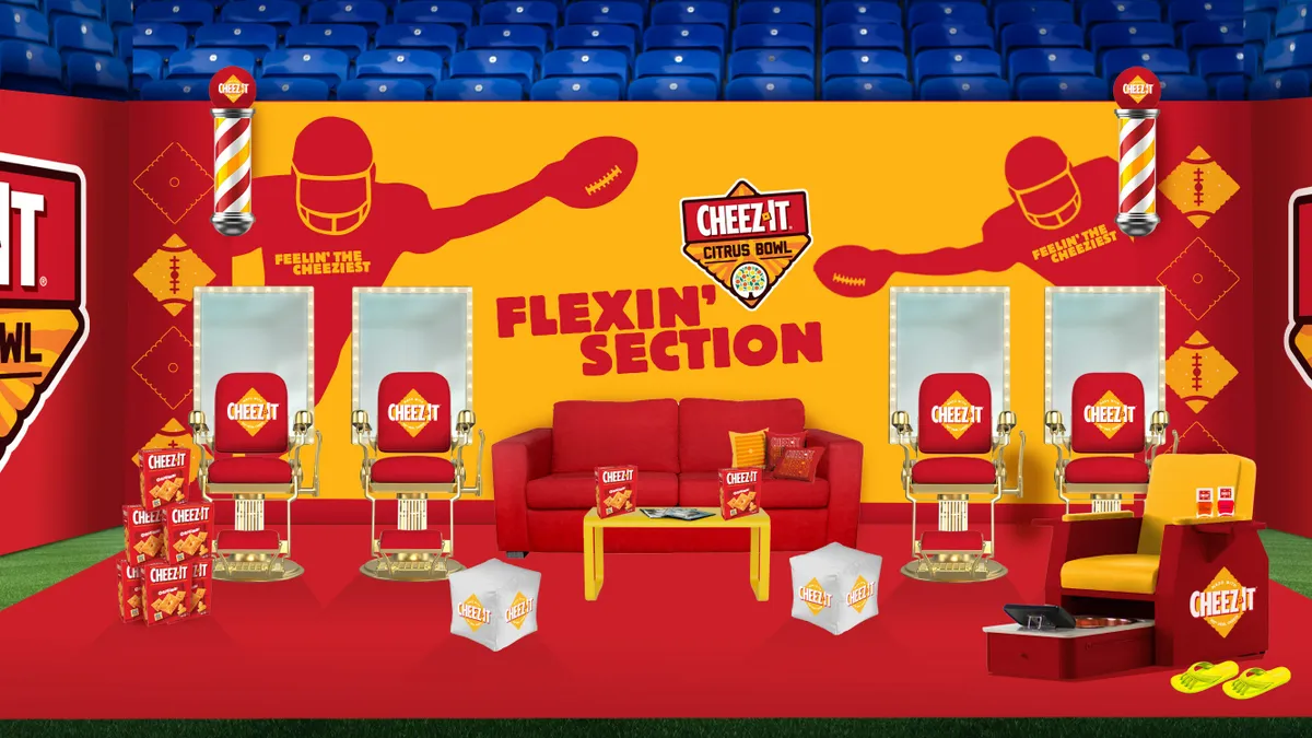 The set of the Cheez-It Flexin' Section at the 2024 Cheez-It Citrus Bowl