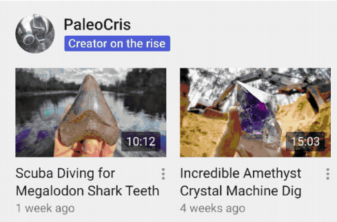 YouTube on the rise tag