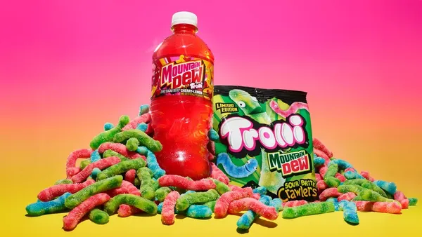 Gummy worms and soda from the Trolli and Mountain Dew collaboration